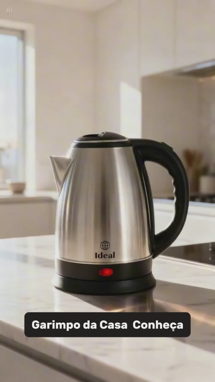 Chaleira Elétrica Inox 1,8L 127V 1000W Aquecimento Rápido Desligamento Automático